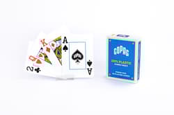 Karty do gry Copag 100% Plastic Poker size Jumbo Index granatowe
