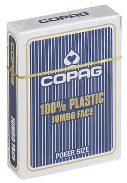 Karty do gry Copag 100% Plastic Poker size Jumbo Index granatowe