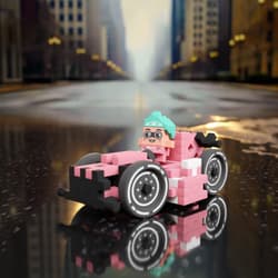 Galeria - zdjęcie nr. 4 - Klocki konstrukcyjne mini Pink Race Car Megan 50 elementów