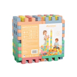 Klocki Konstrukcyjne Waffle Kostka 24 elementy pastelowe 909874