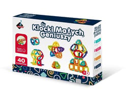 Klocki małych geniuszy geometryczne szczotki 40el