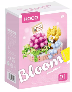 Klocki Sukulenty doniczka różowa 249el