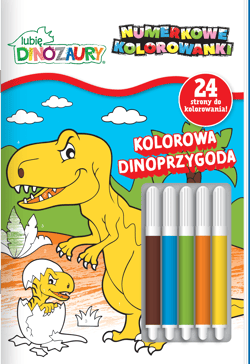 Kolorowa Dinoprzygoda.  Lubię Dinozaury. Numerkowe kolorowanki - Opracowanie Zbiorowe
