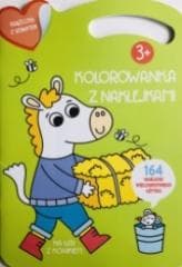 Kolorowana z naklejkami. Na wsi z koniekiem - Praca zbiorowa