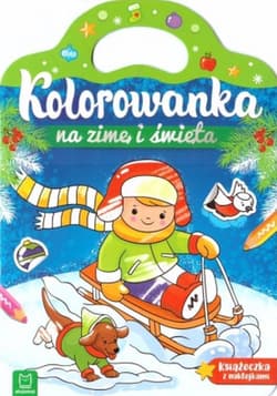 Kolorowanka na zimę i święta. Książeczka z naklejkami - Anna Podgórska