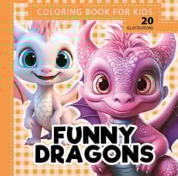 Kolorowanka usztywniana Funny dragons Śmieszne smoki pomarańcz