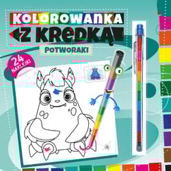 Kolorowanka z kredką. Potworki