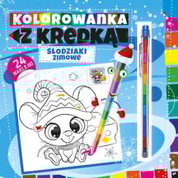 Kolorowanka z kredką. Zimowe słodziaki