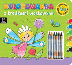 Kolorowanka z kredkami woskowymi Pierwsze zabawy malucha. Książeczka zielona - null