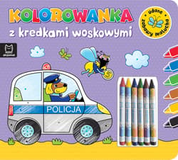 Kolorowanka z kredkami woskowymi Udane zabawy malucha Książeczka fioletowa - null