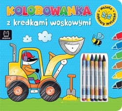 Kolorowanka z kredkami woskowymi Wesołe zabawy malucha Książeczka niebieska - null