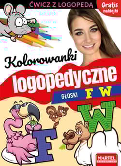 Kolorowanki logopedyczne Głoski F W z naklejkami - Magdalena Małecka, Wiatrowska Agnieszka