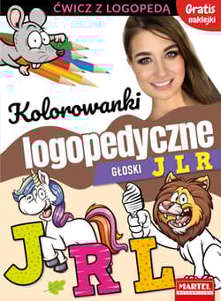 Kolorowanki logopedyczne Głoski J L R z naklejkami - Magdalena Małecka, Wiatrowska Agnieszka