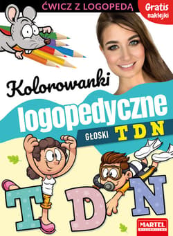 Kolorowanki logopedyczne Głoski T D N z naklejkami