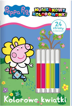 Kolorowe kwiatki. Świnka Peppa. Numerkowe kolorowanki - Praca zbiorowa