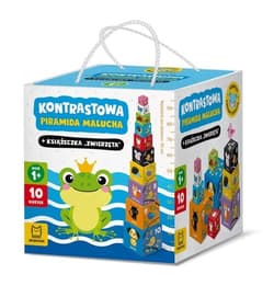 Kontrastowa piramida malucha + książeczka „Zwierzęta” 1+ - Opracowanie Zbiorowe