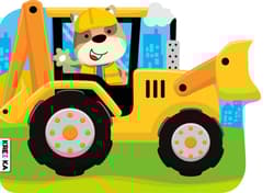 Koparko-ładowarka żółta. Pojazdy dla maluchów. Kolorowanka - Opracowanie Zbiorowe