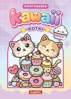 Kotki Kawaii. Kolorowanka z naklejkami