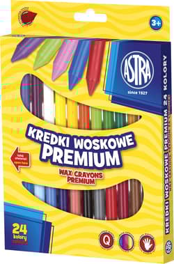 Kredki Woskowe Premium 24 kolory bls ASTRA