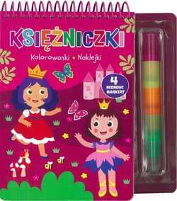 Księżniczki Kolorowanki naklejki 4 neonowe markery - Praca zbiorowa