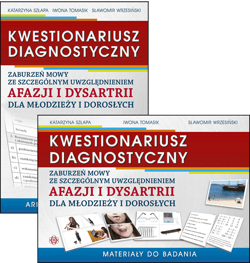 Kwestionariusz diagnostyczny zaburzeń mowy ze szczególnym uwzględnieniem afazji i dysartrii dla młodzieży i dorosłych Materiały do badania i arkusz diagnostyczny - Szłapa Katarzyna