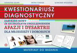 Kwestionariusz diagnostyczny zaburzeń mowy ze szczególnym uwzględnieniem afazji i dysartrii dla młodzieży i dorosłychMateriały do badania - Szłapa Katarzyna, Tomasik Iwona, Sławomir Wrzesiń