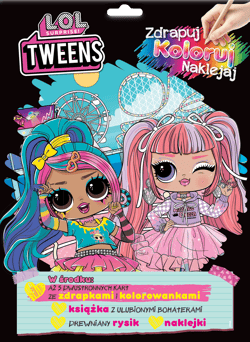 L.O.L. Surprise! Tweens. Zdrapuj, koloruj, naklejaj