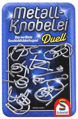 Łamigłówki druciane w metalowej puszce