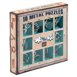 Łamigłówki metalowe 10 sztuk zestaw niebieski