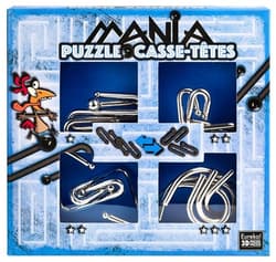 Łamigłowki metalowe 4 sztuki Puzzle-mania zestaw niebieski