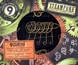 Łamigłówki metalowe 9 sztuk Steampunk zestaw brązowy