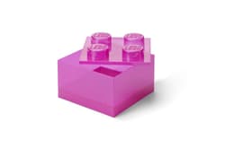 LEGO(R) pojemnik klocek czwórka transparentny różowy