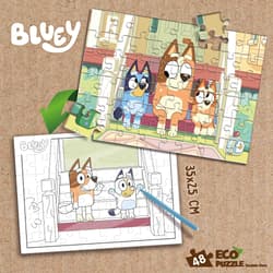 Galeria - zdjęcie nr. 3 - Lisciani Puzzle 48 Eko dwustronne Bluey 304-111145