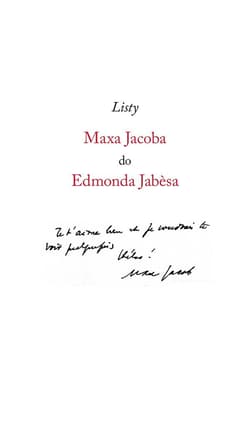 Listy Maxa Jacoba do Edmonda Jabesa - Jacob Max