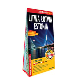 Litwa Łotwa Estonia mapa samochodowa 1:700 000 laminat 2023 - Opracowanie Zbiorowe