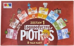 Logopedyczny Piotruś Zestaw 1 Memory 8 talii kart na głoski: SZ Ż CZ DŻ S Z C DZ