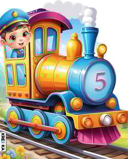 Lokomotywa z maszynistą. Kolorowanka z brokatem - Opracowanie Zbiorowe