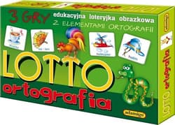 Lotto ortografia Loteryjka edukacyjna obrazkowa, z elementami ortografii