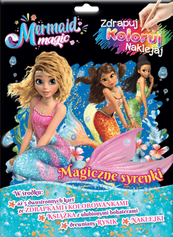 Magiczne syrenki. Magia Syren. Zdrapuj, koloruj, naklejaj - null null, Opracowanie Zbiorowe