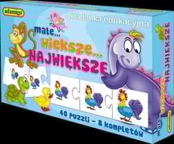 Małe większe największe układanka edukacyjna - Julia Pogprzelska