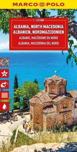 Mapa drogowa Albania Macedonia Północna 1:450 000 - Praca zbiorowa
