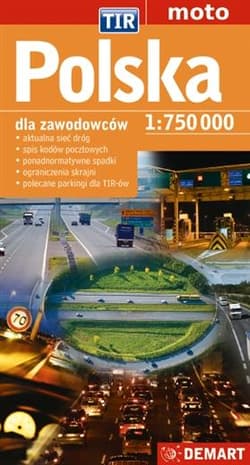 Mapa sam. POLSKA TIR 1:750 000 DEMART - Praca zbiorowa