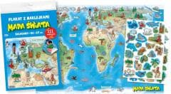 Mapa świata. Plakat z naklejkami - Praca zbiorowa