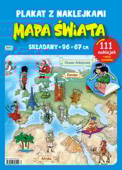 Mapa świata. Plakat z naklejkami - Praca zbiorowa