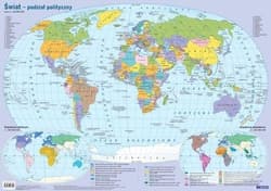 Mapa świata polityczna plansza edukacyjna