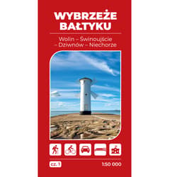 Mapa turystyczna Wybrzeże Bałtyku 1 Wolin Świnoujście Dziwnów Niechorze 1:50 000