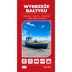 Mapa turystyczna Wybrzeże Bałtyku 5 Gdańsk Gdynia Sopot Mierzeja Wiślana 1:50 000 - Opracowanie Zbiorowe