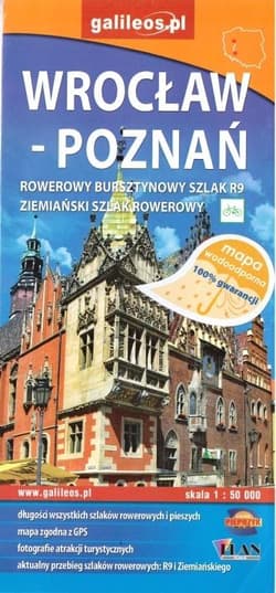 Mapa wodoodporna rowerowa - Wrocław Poznań - Praca zbiorowa