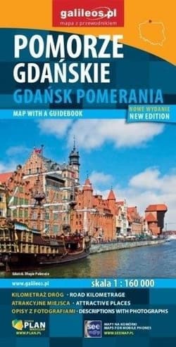 Mapa z przewodnikiem -Pomorze Gdańskie w.angielska - Praca zbiorowa