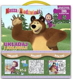 Masza i niedźwiedź. Układaj i koloruj.